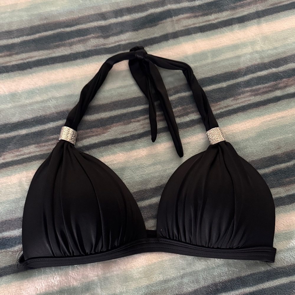 VENUS Black Halter Bikini Top